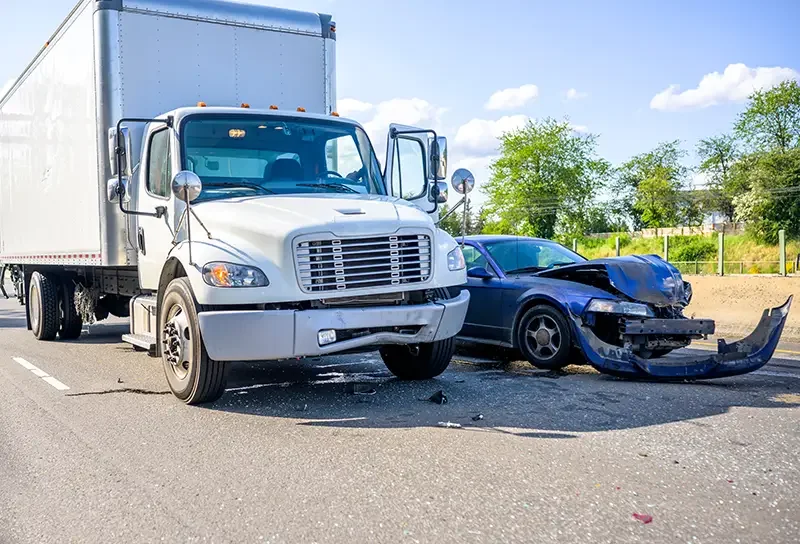 Truck Accident with passenger vehicle. 